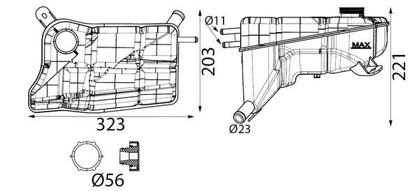 Ausgleichsbehälter, Kühlmittel MAHLE CRT355000S