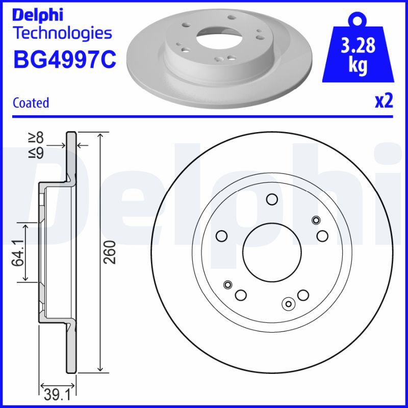 Bremsscheibe DELPHI BG4997C
