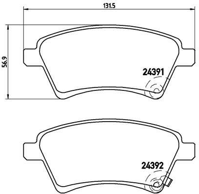 Bromsbeläggssats, skivbroms BREMBO P23105