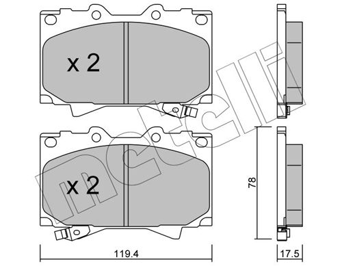 Bremsbelagsatz, Scheibenbremse METELLI 22-0452-0