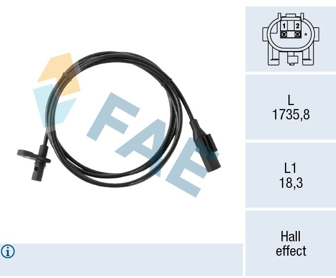 Sensor, Raddrehzahl FAE 78749