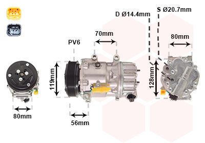 Kompressor, Klimaanlage VAN WEZEL 0900K256