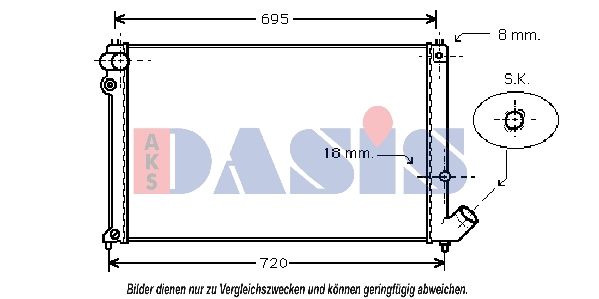 Kühler, Motorkühlung AKS DASIS 161810N