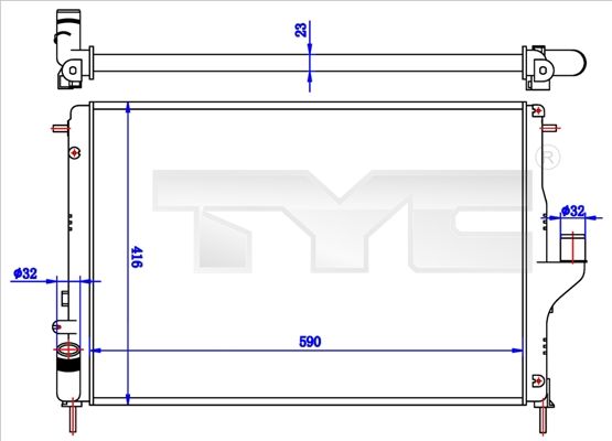 Kühler, Motorkühlung TYC 728-0056-R