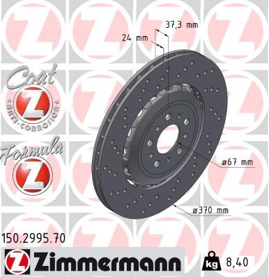 Bremsscheibe ZIMMERMANN 150.2995.70