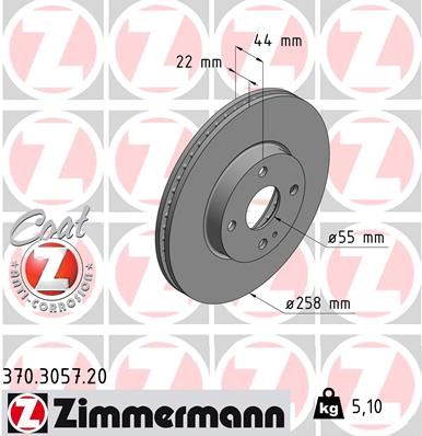 Bremsscheibe ZIMMERMANN 370.3057.20