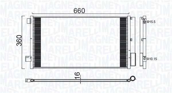 Klimakondensator Klimakühler MAGNETI MARELLI 350203100400