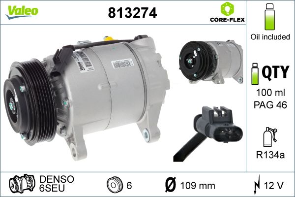 Kompressor, klimatanläggning VALEO 813274