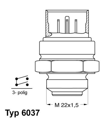 Temperaturschalter, Kühlerlüfter WAHLER 6037.87D