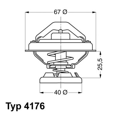 Thermostat, Kühlmittel WAHLER 4176.80D