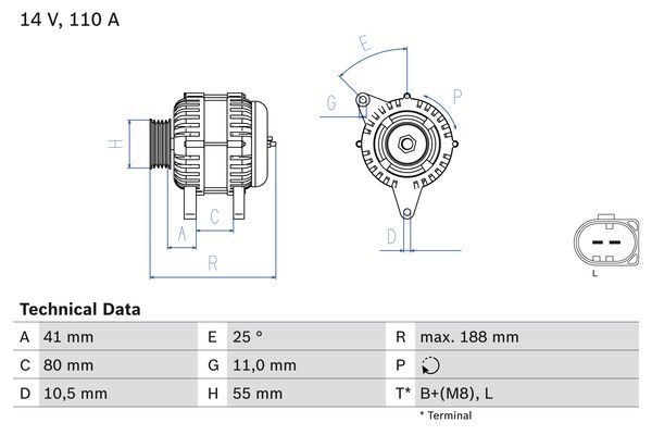 Lichtmaschine Generator BOSCH 0 986 046 060