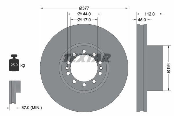 Bremsscheibe TEXTAR 93187600