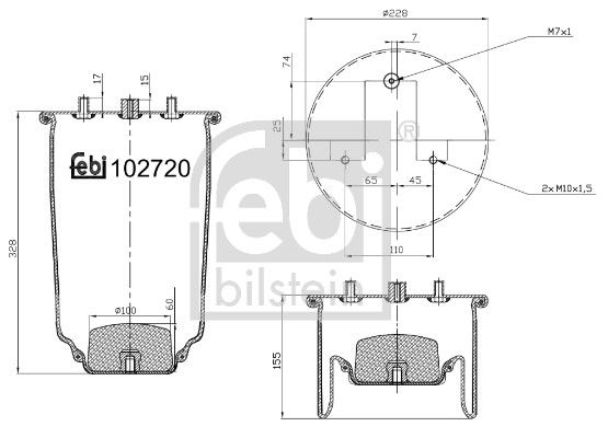 Federbalg Luftfederung FEBI BILSTEIN 102720