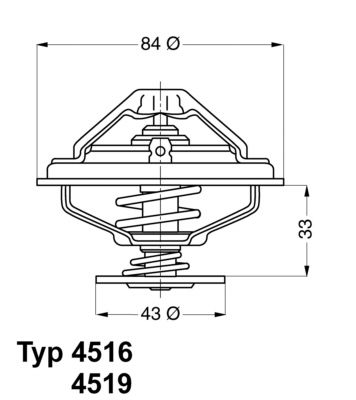 Thermostat, Kühlmittel WAHLER 4519.95D