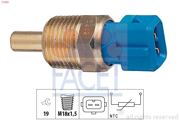 Sensor, Kühlmitteltemperatur FACET 7.3262