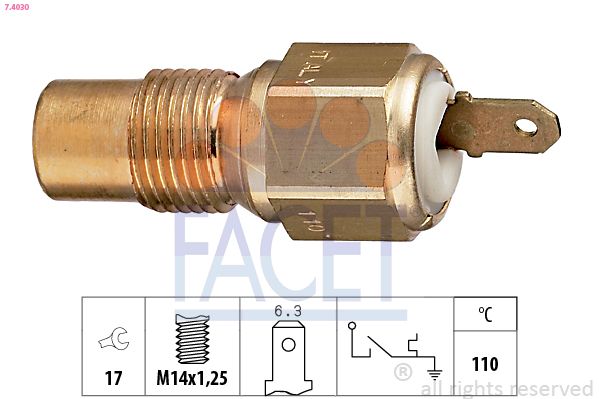 Temperaturschalter Kühlmittelwarnlampe FACET 7.4030