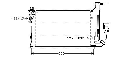 Kühler, Motorkühlung AVA QUALITY COOLING pea2136