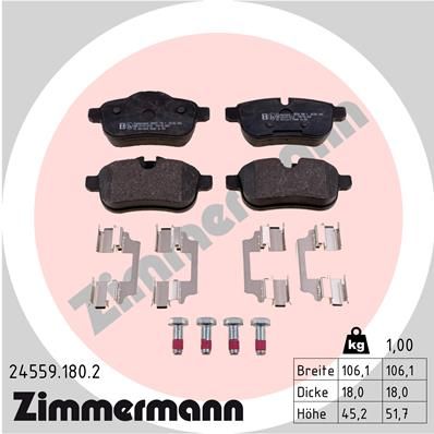 Bremsbelagsatz Bremsbeläge ZIMMERMANN 24559.180.2