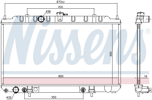 Kühler, Motorkühlung NISSENS 68807