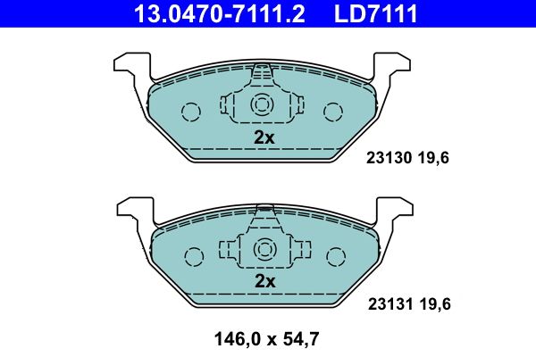 Bremsbelagsatz, Scheibenbremse ATE 13.0470-7111.2