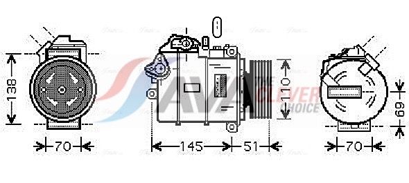 Kompressor, Klimaanlage AVA QUALITY COOLING BWAK320
