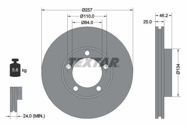 Bremsscheibe TEXTAR 92080300