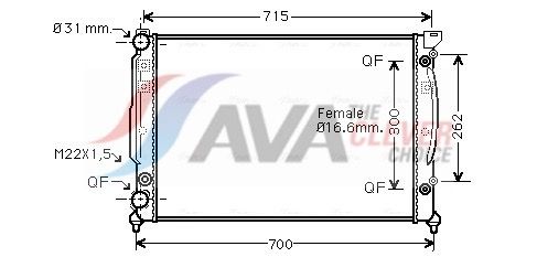 Kühler, Motorkühlung AVA QUALITY COOLING AIA2109