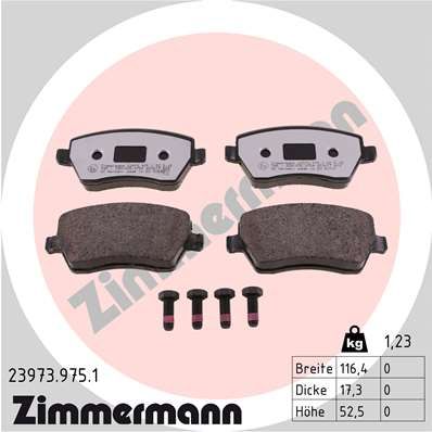 Bremsbelagsatz Bremsbeläge ZIMMERMANN 23973.975.1