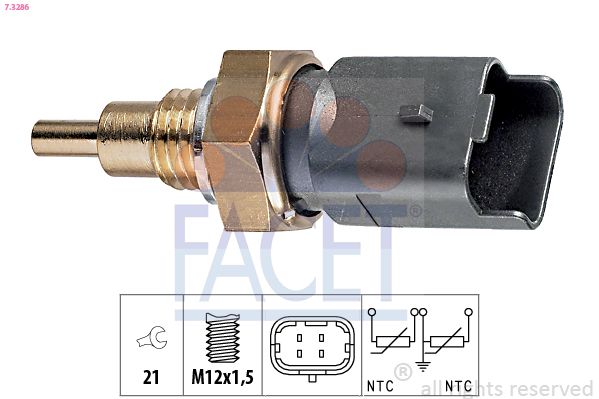 Sensor, Kühlmitteltemperatur FACET 7.3286