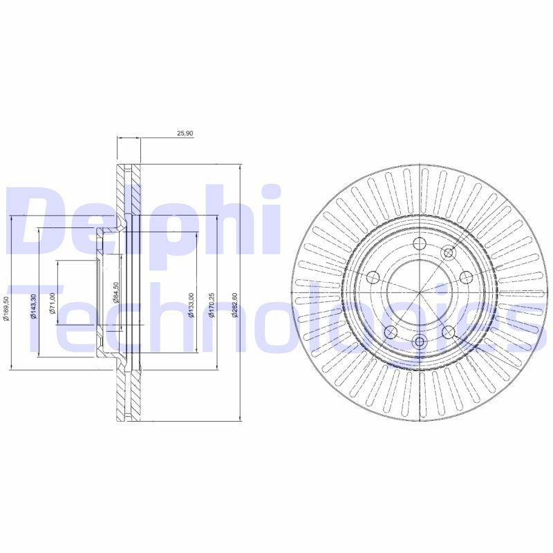 Bromsskiva DELPHI BG3835C