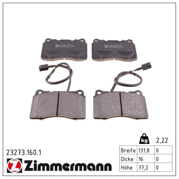 Bremsbelagsatz, Scheibenbremse ZIMMERMANN 23273.160.1