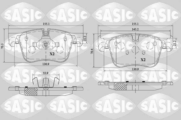 Bremsbelagsatz, Scheibenbremse SASIC 6210077