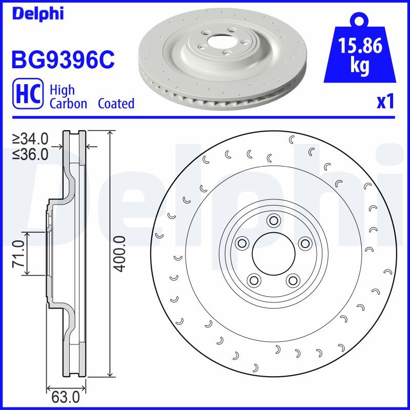 Bremsscheibe DELPHI BG9396C