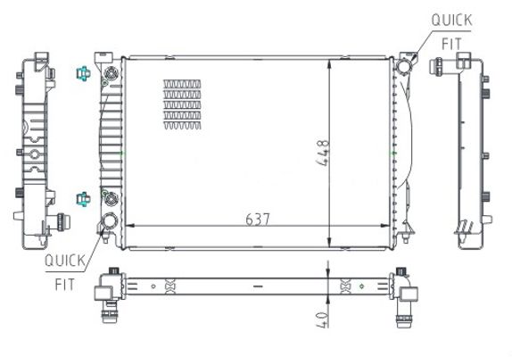 Kühler, Motorkühlung HART 643 019