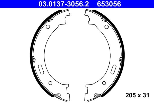 Bremsbackensatz, Feststellbremse ATE 03.0137-3056.2