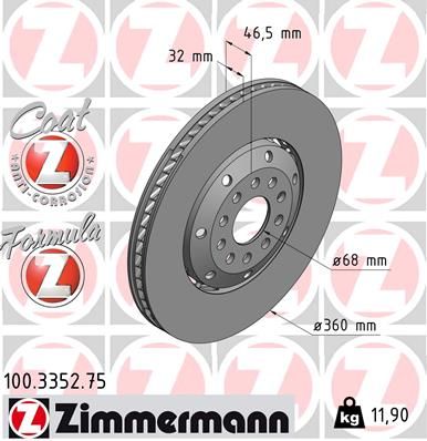 Bremsscheibe ZIMMERMANN 100.3352.75