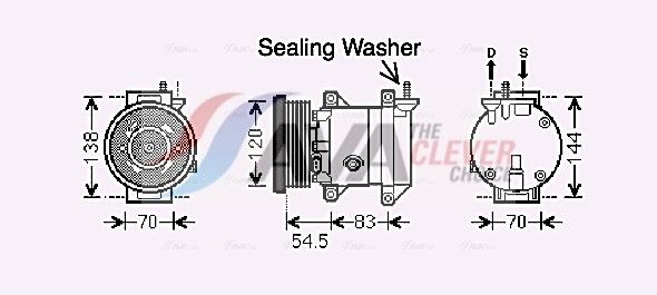 Kompressor, Klimaanlage AVA QUALITY COOLING DWAK091