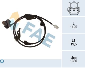 Sensor, Raddrehzahl FAE 78474