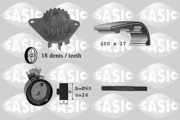Wasserpumpe + Zahnriemensatz SASIC 3900002