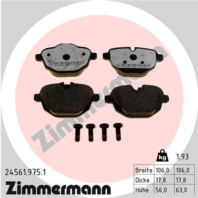 Bremsbelagsatz Bremsbeläge ZIMMERMANN 24561.975.1