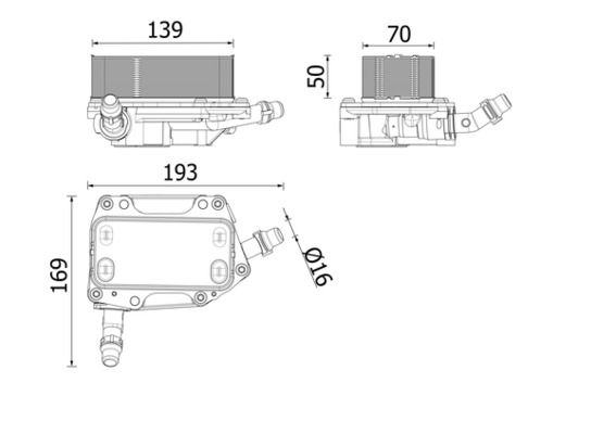 Ölkühler, Automatikgetriebe MAHLE CLC351000P