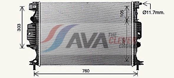Kühler, Motorkühlung AVA QUALITY COOLING FD2689