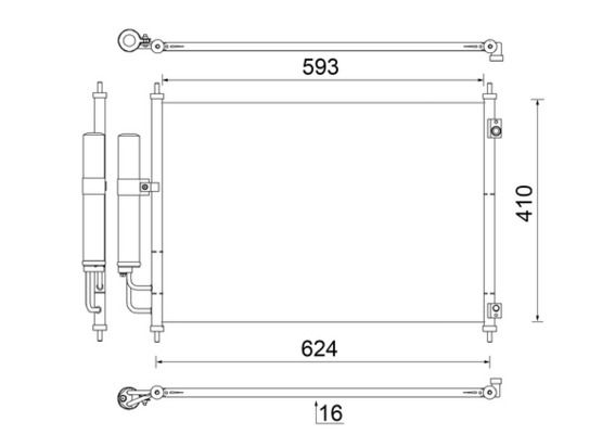 Kondensator, Klimaanlage MAHLE AC829000S