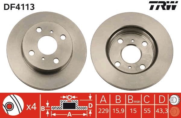 Bremsscheibe TRW DF4113