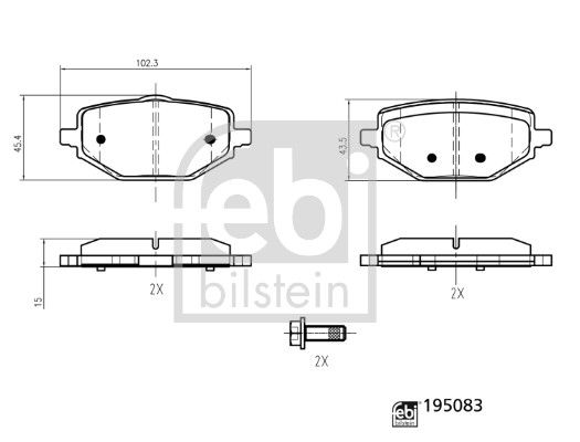Bremsbelagsatz Bremsbeläge FEBI BILSTEIN 195083