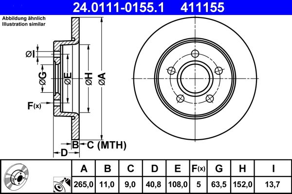 Bremsscheibe ATE 24.0111-0155.1