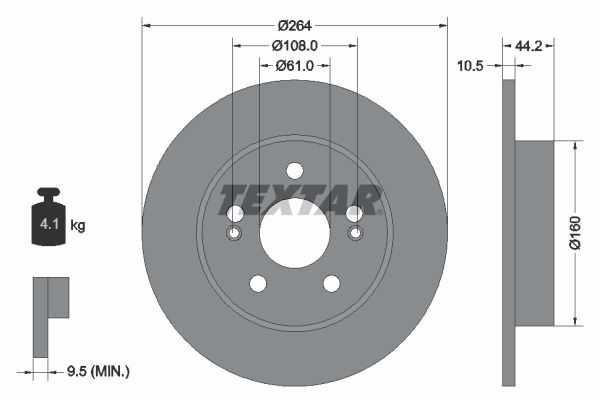 Bremsscheibe TEXTAR 92065300