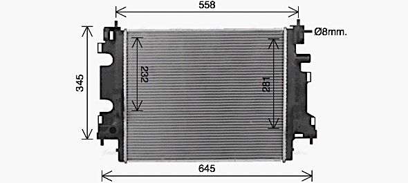 Kühler, Motorkühlung AVA QUALITY COOLING rt2659