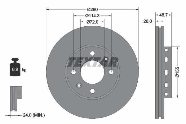 Bremsscheibe TEXTAR 92131700