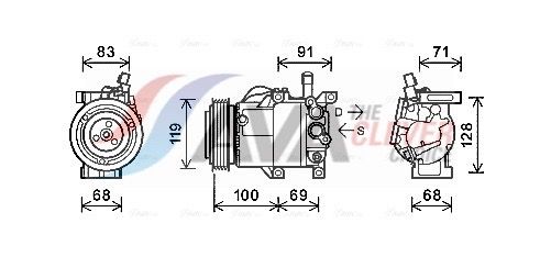 Kompressor, Klimaanlage AVA QUALITY COOLING KAK144